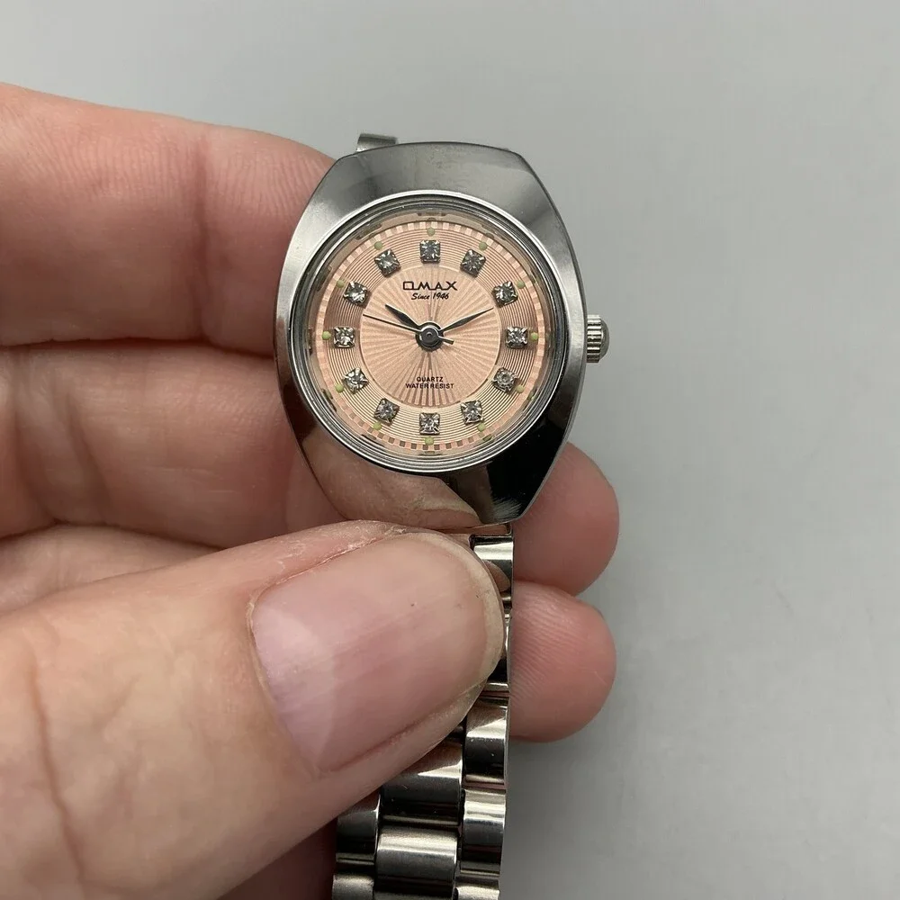 Omax Womens Watch 23mm Silver Tone Stainless WP3900 Crystals New Battery 7